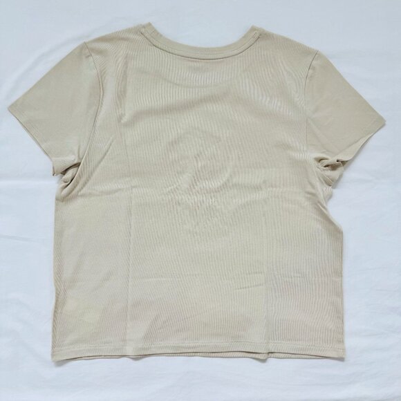 NEW NWT Old Navy Bestee Crewneck t-shirt tan cream bone size L Large - Picture 4 of 5